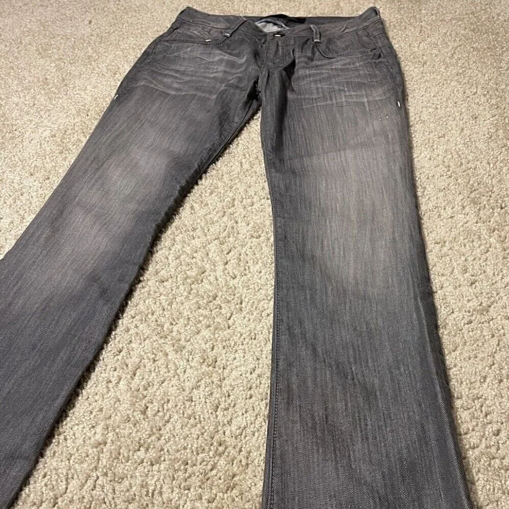 Monarchy Jeans Mens Size 27 Regular Gray And White Distressed Flip Pocket